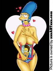 Slutty marge simpson masturbating when homer is out