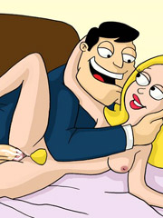 Nasty sex hungry toon american dad bangs his wife whenever he wants.