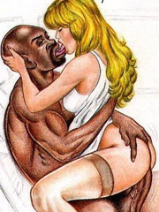 Sexy shaped toon babes let black dudes plow their shaved itchy butt holes.