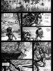 Breathtaking stylish black and white porn story with hot chick getting followed by skeleton-fuckers
