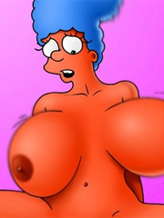 Cartoon marge simpson petting her pussy while watching porn.